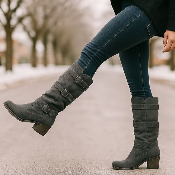 Candies Distressed Boots - Picture 1 of 7